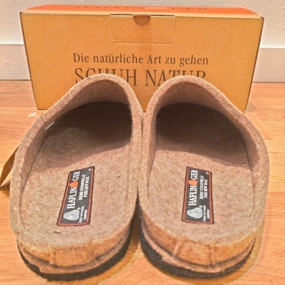 NEW Haflinger wool felt slippers with arch support Flair soft turf 39 beige - Picture 11 of 14